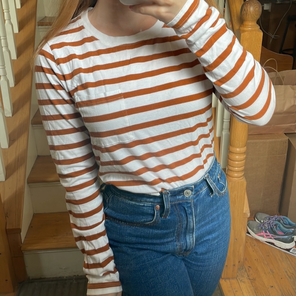 J. Crew long sleeved striped essential tee - Picture 2 of 6